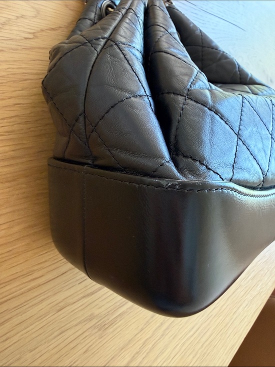 chanel gabrielle leather backpack Quilted Aged Calfskin Bag Black smooth calfskin Pre-owned Chanel Small Gabrielle Backpack